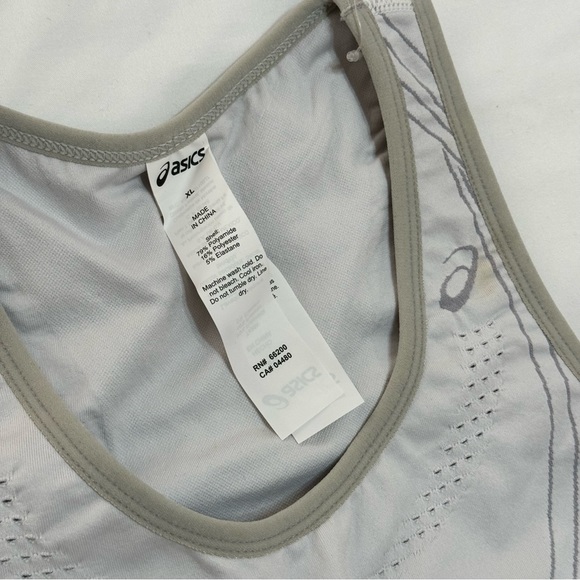 NTW ASICS XL White Gray Sports Bra - Picture 2 of 3